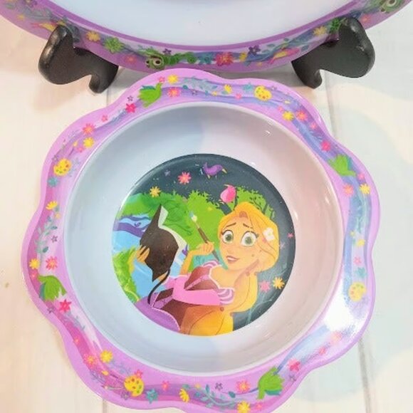 Disney Collection Walt Disney Melamine Tangled Lunch Plate 9.5"and Bowl - Picture 6 of 9
